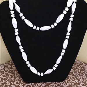 White Acrylic Bead Necklace
